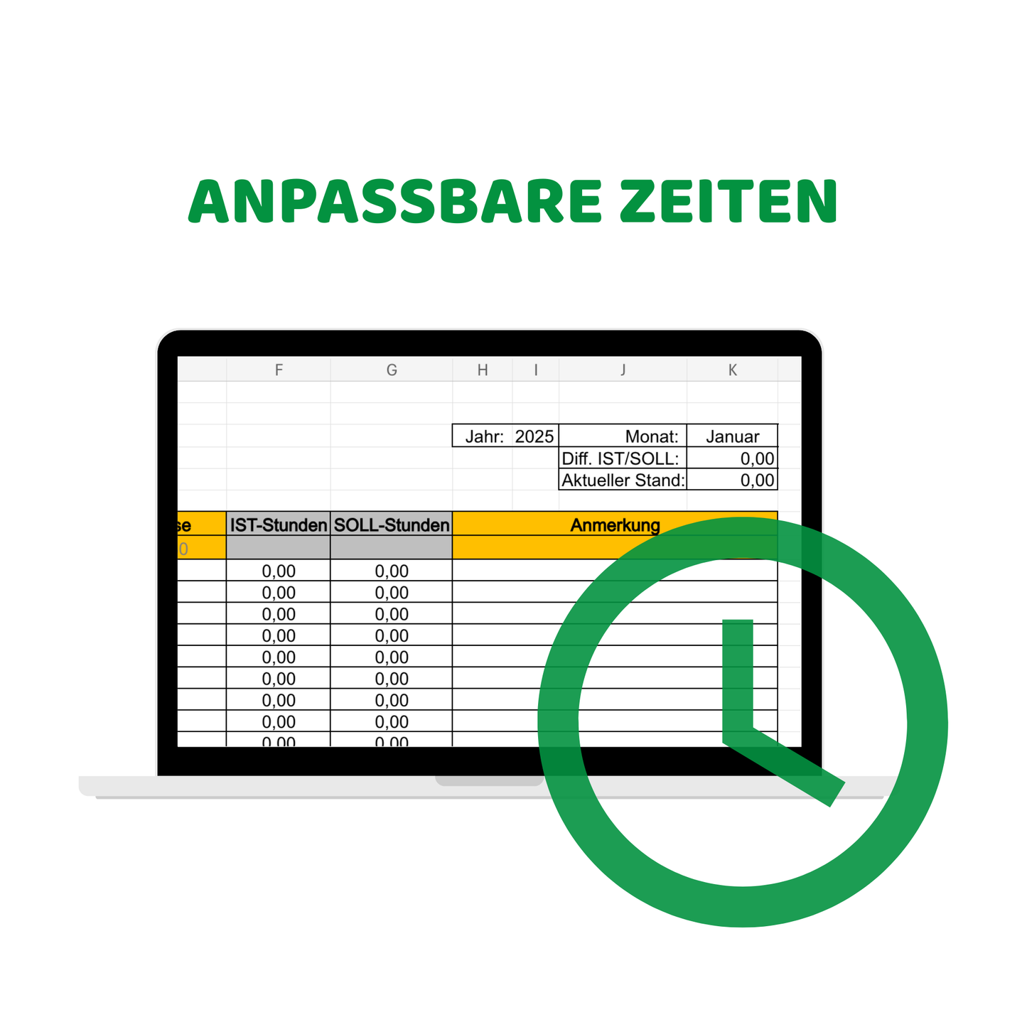 Arbeitszeiterfassung Excel-Vorlage
