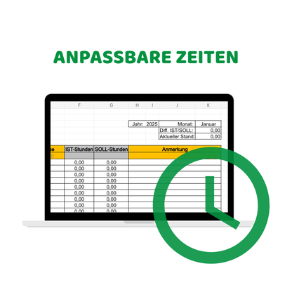 Arbeitszeiterfassung Excel-Vorlage
