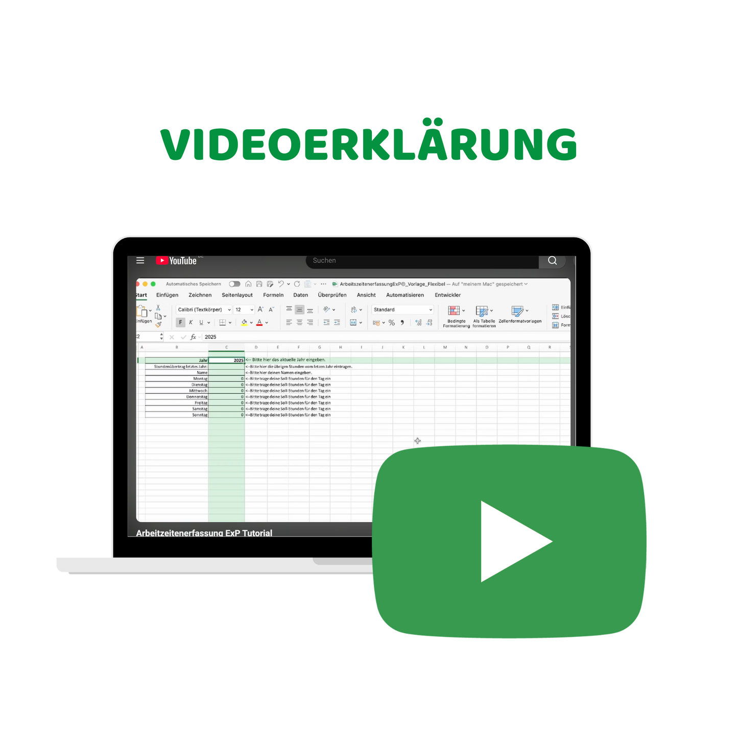 Arbeitszeiterfassung Excel-Vorlage