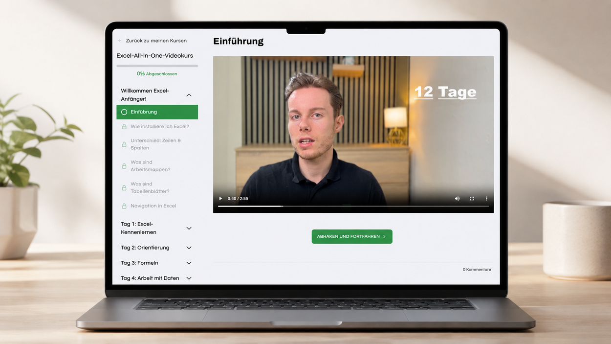 Excel Kurs Übersicht Plattform