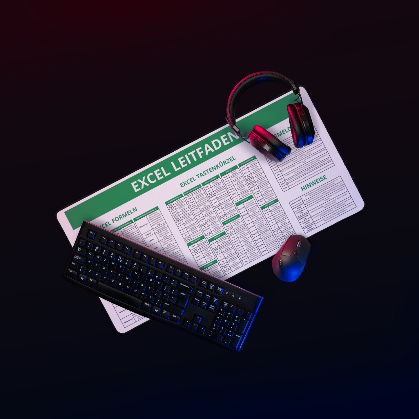 XXL-Schreibtischunterlage für Excel