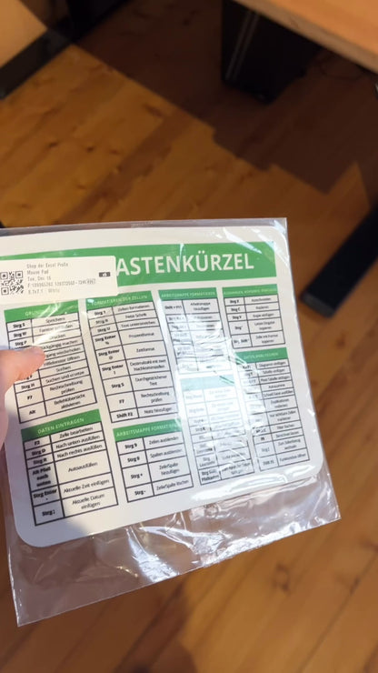 Mauspad mit Tastenkombinationen für Excel (Windows)